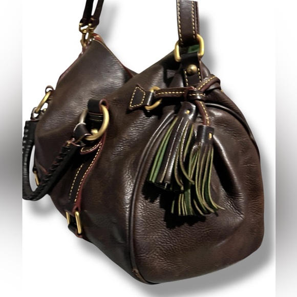 Dooney & Bourke Florentine Large Leather Satchel Dark Brown - Picture 12 of 15